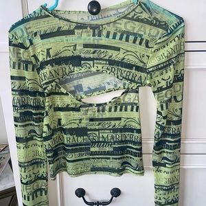 Too shop Printed Mesh Top